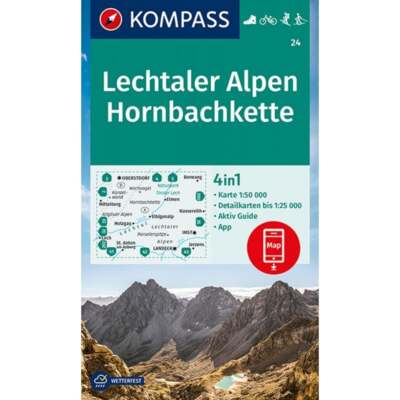 Österreich + Deutschland Lechtaler Alpen Hornbachkette Kompass Wanderradkarte 24