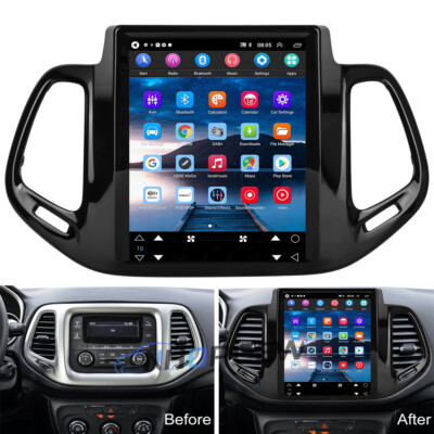 9.7'' Android 13 Autoradio GPS NAVI WIFI Bluetooth RDS Für Jeep Compass 2017-2020