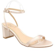 Jewel Badgley Mischka Women Ankle Strap Sandals Danni II Size US 8 Champagne