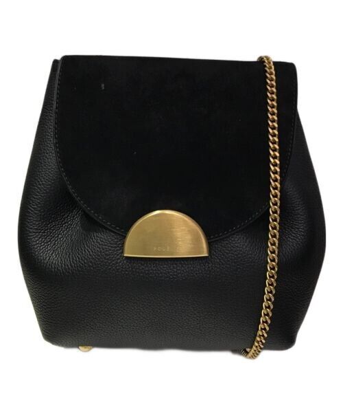 POLENE NUMERO UN Mini Shoulder Bag Black Gold Hardware POLENE NUMERO UN Mini Shoulder Bag Black Gold Hardware