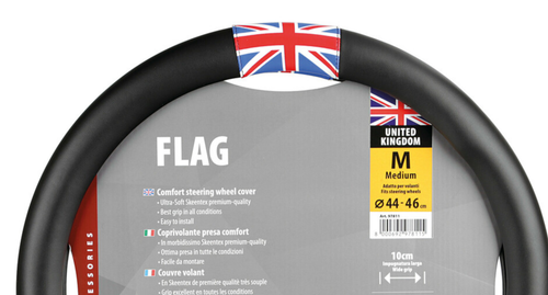 Cubierta de volante Skeentex negra universal bandera Reino Unido ø 44/46 cm para todos los camiones - Imagen 4 de 5