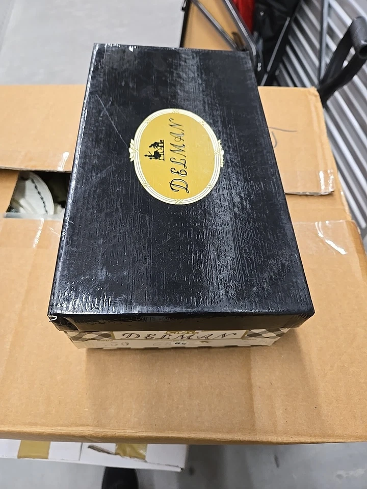  Vintage Women's DELMAN 6.5 BLACK Leather  3" Heel Strap Peep Toe Spain - Image 2 of 4