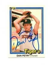Dan Petry autographed signed 1981 Donruss baseball card 1984 WSC DETROIT TIGERS