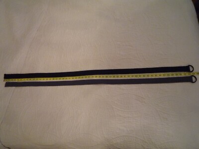 Lot 2 Men's 53'' Woven Canvas Fabric Belts Double Ring Buckles Dark Gray & Black