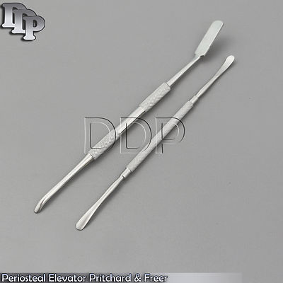 4 Elevatori Periostei Dentali – Freer, Pritchard, P9A, P24G – Acciaio Inox, Doppia Estremità