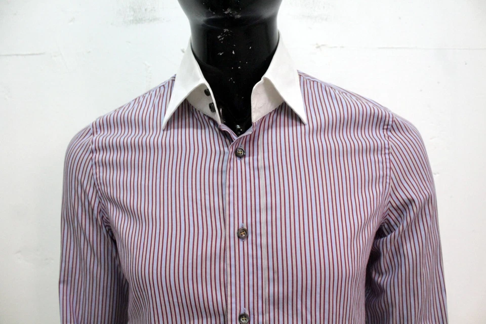 Dsquared2 Camisa Hombre Talla 46 Manga Larga Camisola Camisa Algodón Hombre Logo - Imagen 2 de 4