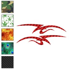 Pair Set Tribal Flames, Vinyl Decal Sticker, 40 Patterns  3 Sizes, 7491