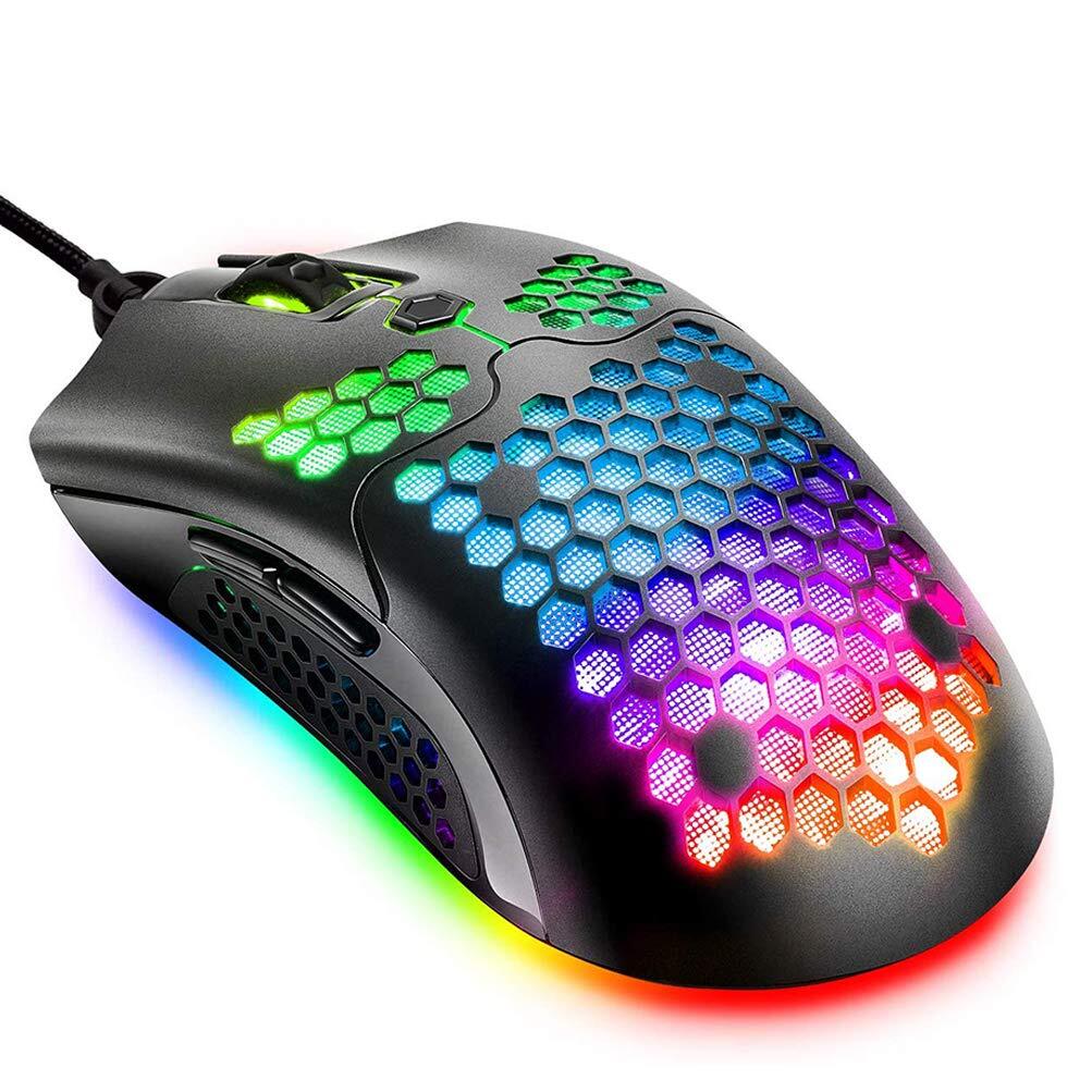 65G Ultra-Light RGB Gaming Mouse with 12 Color LED & Optical Sensor-image