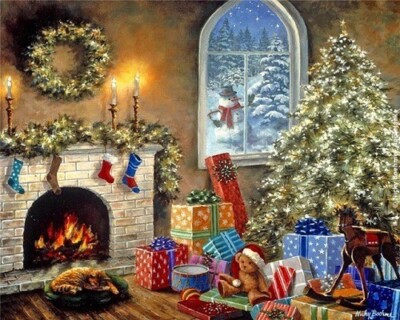5D DIY Weihnachten Morgen Szene Diamond Art Malerei für Erwachsene & Kinder 40 x 30 cm
