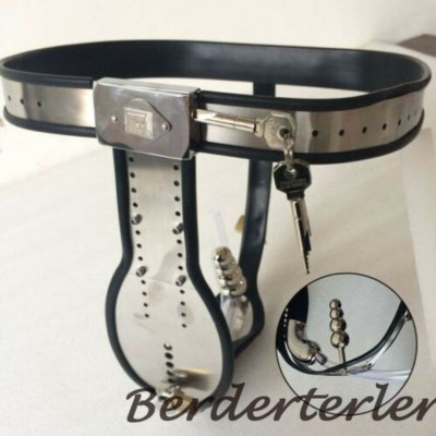 Adjustable Male Stainless Steel Chastity Belt With Locking Device Lockable Cage