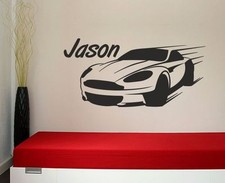 Wandtattoo Wandaufkleber Aufkleber Kinder KIDS Rennwagen Auto Cars Name 45