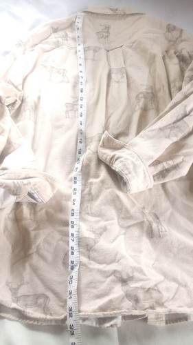 Woolrich Flannel Shirt Men's Sz 2XL Button Down Birch Deer Sketch Outdoors Cream - Picture 14 of 15