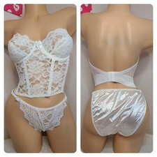 New VTG 90s Victoria's Secret Second Skin Lace Bustier/ Panty Set 34C/sm