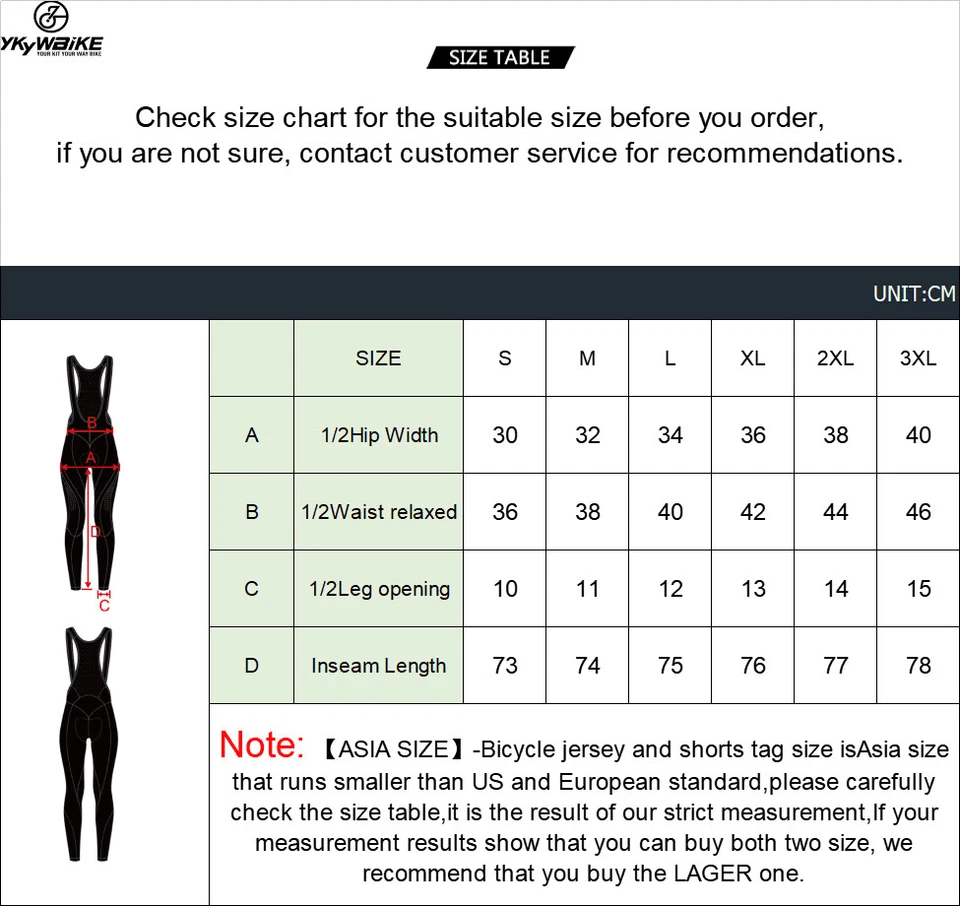YKYWBIEKE Men Cycling Bib Pants Winter Fleece Breathable Mountain Bike Trousers - Image 3 of 4