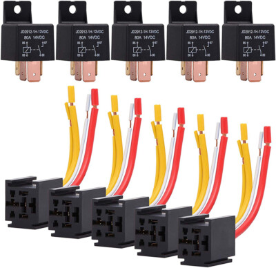 12V 80A Heavy Duty Relay 4 Pin SPST Normal Open Switch Control Car Van Motorbike