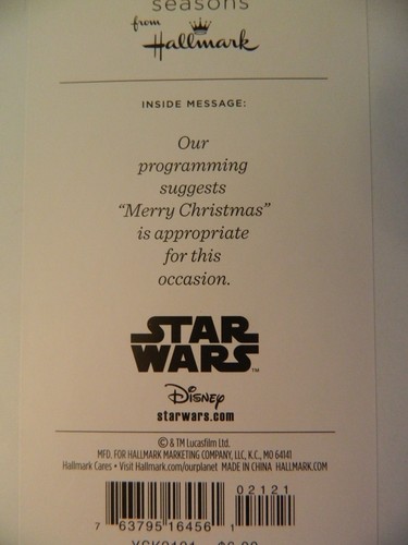 NIB SET OF 16 STAR WARS HALLMAK CHRISMAS CARDS - R2/D2, BB8, C3PO - COOL - Picture 4 of 4