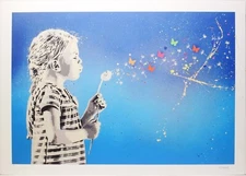 Serigraphy Silkscreen Glicee Print Paper ALESSIO-B "Blow Sky Blue" w/ Authentic