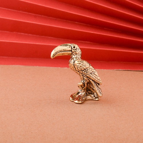 Brass Toucan Bird Statue Toucan Figurine Home Desktop Decor Ornament - Picture 3 of 6