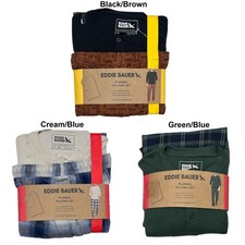 Eddie Bauer Men's Long Sleeve Waffle Henley  Flannel Pant Pajama Set