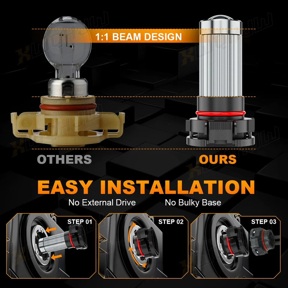 Faros antiniebla 2 piezas blanco para Jeep Cherokee 2014 2015 6000 k H16 5202 2504 Foto 2 de 4