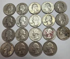 Bundle Of (19) Mixed Washington Silver Quarters Mixed Mints 90% Silver US Coins