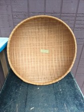 Vintage Large Wicker Basket Domed Round