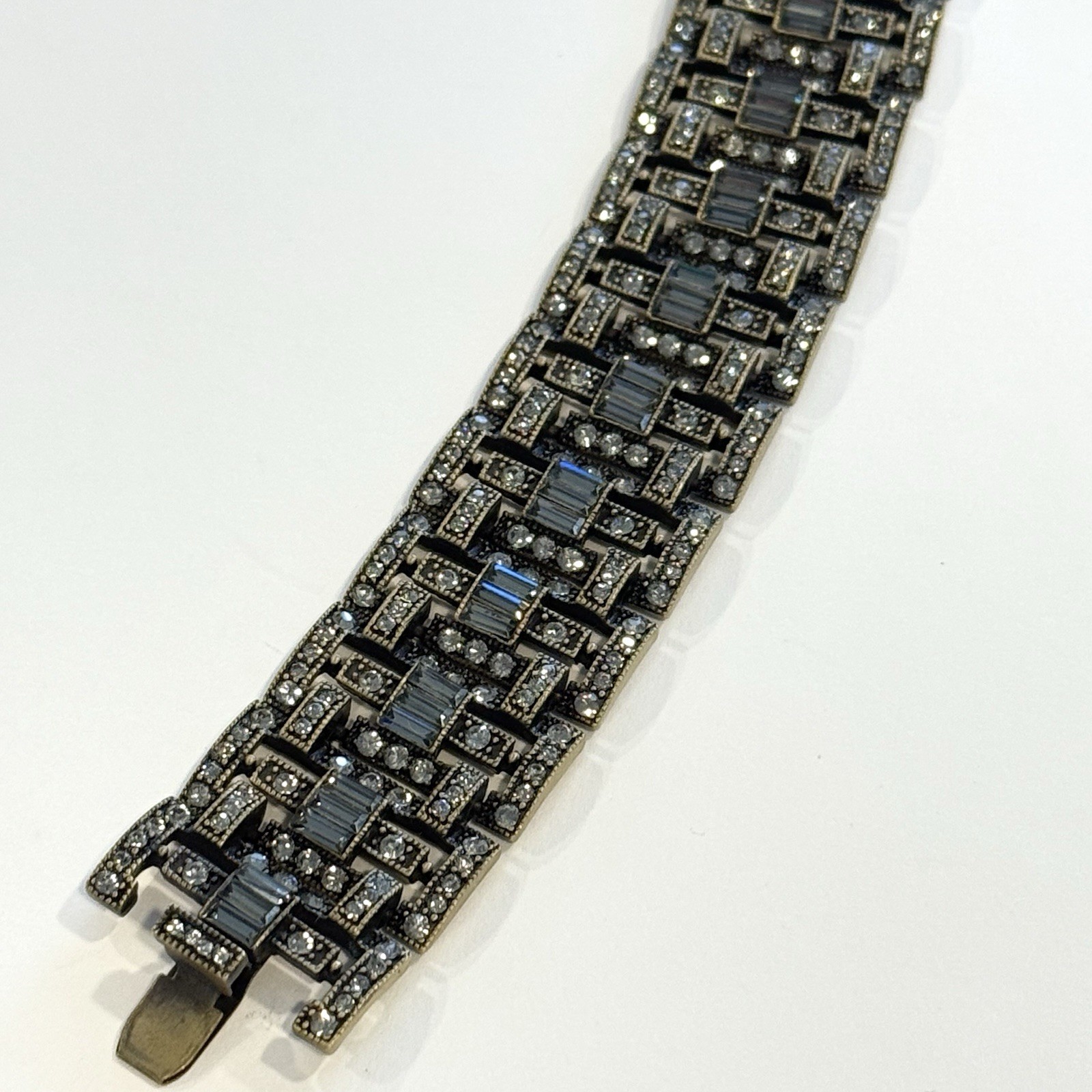 Heidi Daus Rhinestone Wide Statement Bracelet Gra… - image 6