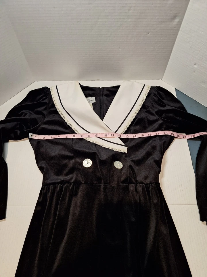 Vestido de Colección Joseph Bruno Cuello Grande, Mujer 11/12, Maxi, Poliéster, Look Años 80 Foto 4 de 4