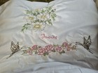 single Homemade handmade Pillowcase.  Daisies. Butterflies.   embroidered  — photo 3