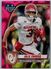 2024 Bowman University Chrome #200 Jalil Farooq Pink Lava Refractor Oklahoma