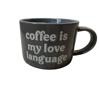 ''Coffee is my Love Language'' Gray Mug, Simple Clean font
