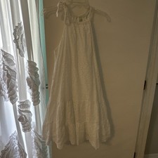 Jade By Melody Tam Size M White Boho Western Eyelet Strapless Sundress NWT
