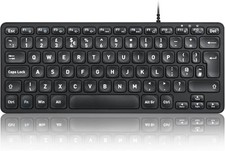 Perixx PERIBOARD-432 Wired USB Keyboard, Slim Design with Big Font Keys, UK QWER
