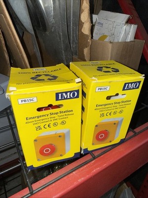 IMO PB15C Emergency Push Button Red Metal Bezzel IP67 Protection ( Qty 2 )