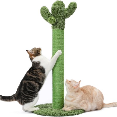 Made4Pets 34'' Tall Cat Scratching Post, Cactus Large - 33.9'', Green 