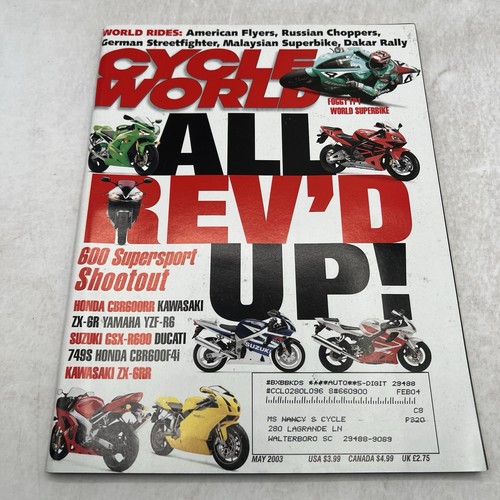 Cycle World Motorcycle Magazine 2003 Lot of 9 Issues Honda Suzukis Yamaha BMW - Picture 5 of 11