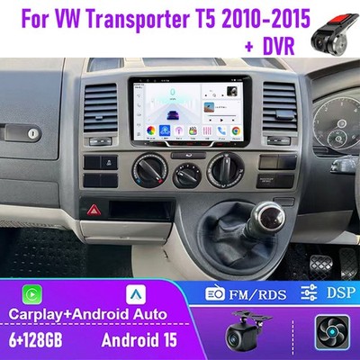 9'' 6+128GB For VW Transporter T5 2010-2015 Car Radio Carplay Bluetooth + DVR