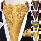 Men's Ascot Pocket Square & Cufflinks 3-Piece Set for Wedding Formal Wear Gifts