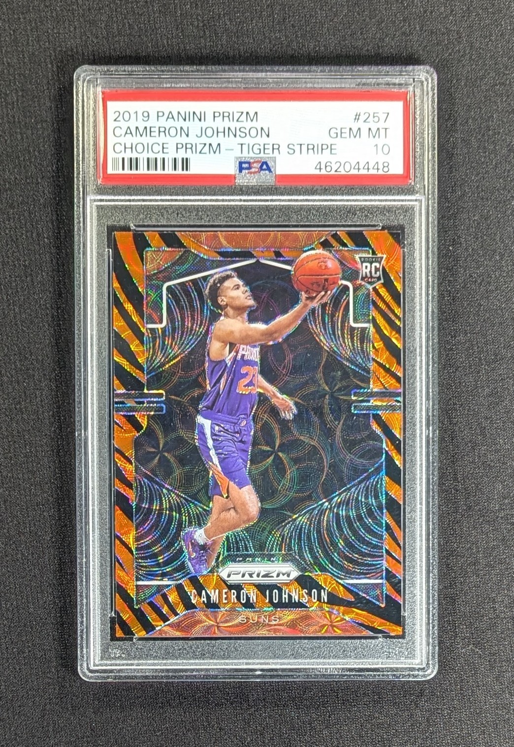2019-20 Panini Prizm Tiger Stripe Prizm Cameron Johnson #257 Rookie PSA 10 GEM