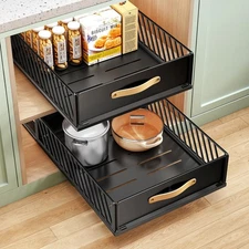 Pull out Cabinet Organizer Fixed with Adhesive Nano Film,Heavy Duty Slide out...