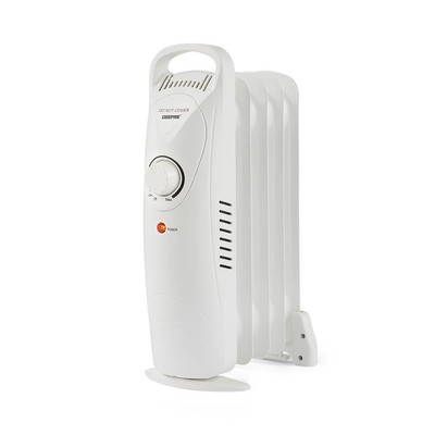 5 Fin Ölgefüllter Heizkörper 450W Elektro Tragbar Heizung 3 Wärme Thermostat Weiß