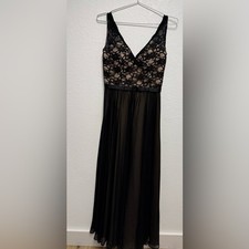 Morilee Madeleine Gardner Black Lace Chiffon Formal Gown Size 14