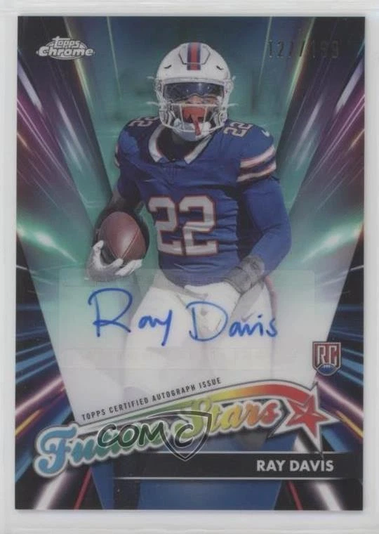 Ray Davis Topps Chrome Future Stars Autographs #FSARD Aqua Refractor