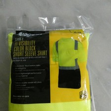 Camisa Hi Visibility Hombre XL Bloque de Color Manga Corta ANSI 107 Tipo/Clase R2 Saf