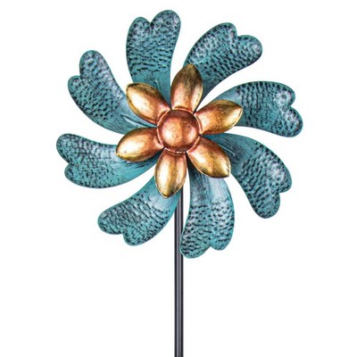 MUMTOP Wind Spinners 45.7 Inch Cyan Kinetic Sculpture Metal 45INCH, 