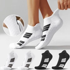 6 Pair Men's Low Cut Socks - Moisture Wicking Athletic Sport Socks - Breathable