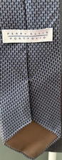 Perry Ellis Portfolio Black and Blue Weave Fancy Silk Necktie Tie -  59 Inch