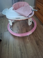 Luceebb Baby Walker. Foldable, Adjustable Heights, Food Tray, Universal Wheels.