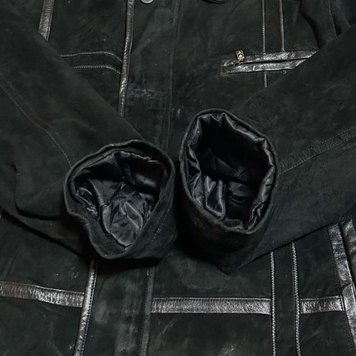 Balmain Leather Jacket Car Coat Suede Lamb L Black - Picture 4 of 10