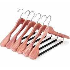 TOPIA HANGER Red Cedar Wood Suit Hangers, Wide Shoulder, 360  Hook, Luxury Woode